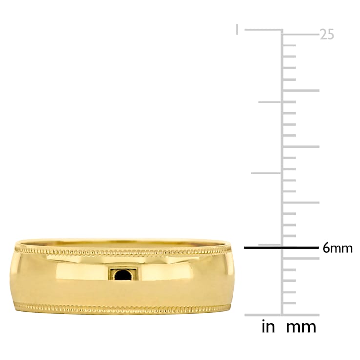 Ladies 6mm Polished Finish Wedding Band in 10K Yellow Gold