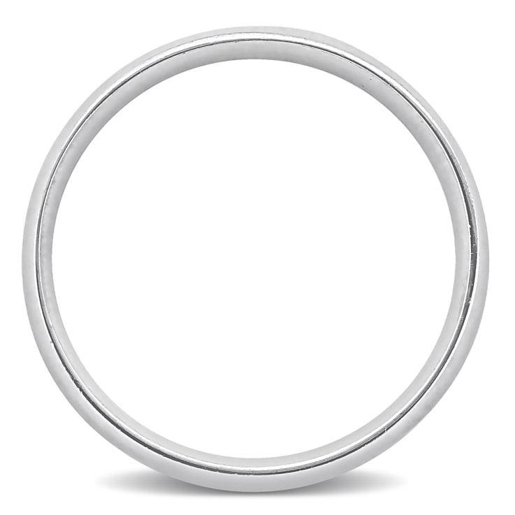 Men's 6mm Polished Finish Wedding Band in 14K White Gold