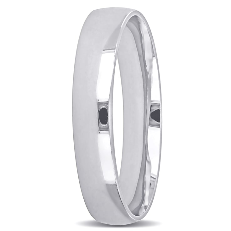 Ladies 4mm Polished Finish Wedding Band in 14K White Gold