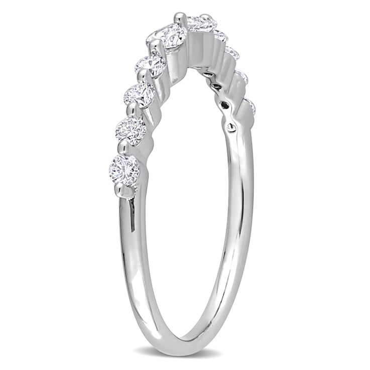 5/8 CT TGW Lab Grown Diamond Band in Platinum Plated Sterling Silver