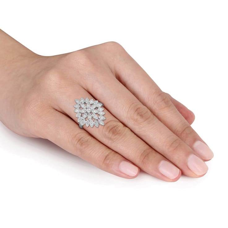オープンセール 福袋 Ring Cluster Diamond TW CT 1/3 in 1B52WA - Silver Sterling アクセサリー