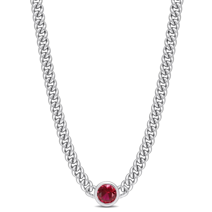 Sterling silver ruby necklace sale