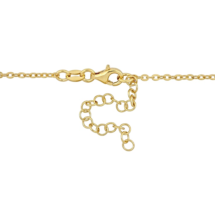 6-6.5MM Freshwater Cultured Pearl Chandelier Heart Necklace in 14K
Yellow Gold Over Sterling Silver