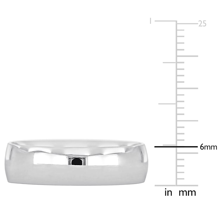 Men's 6mm Polished Finish Wedding Band in 14K White Gold