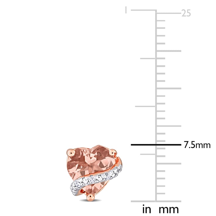 1 1/3 CT TGW Morganite and Diamond Accent Stud Earrings in Rose Plated
Sterling Silver