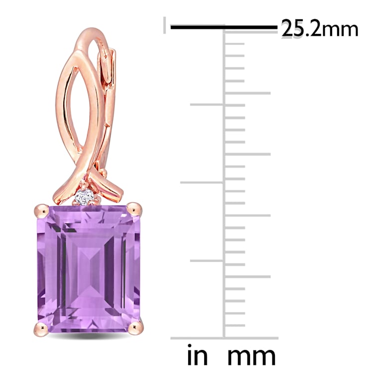 6 1/3 CT TGW Rose de France and White Topaz Earrings in Rose Plated
Sterling Silver