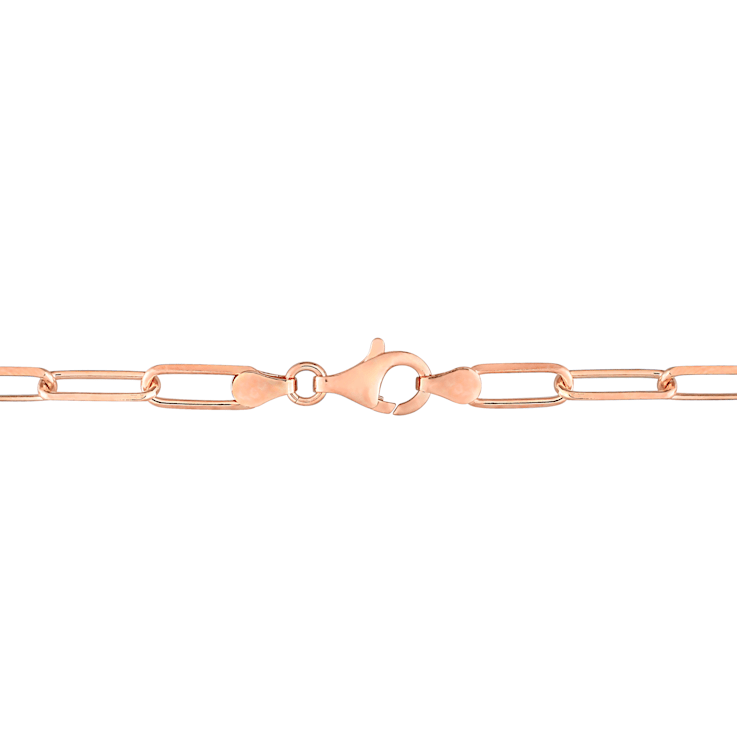 5MM Polished Paperclip Chain Bracelet in 18K Rose Gold Over Sterling Silver