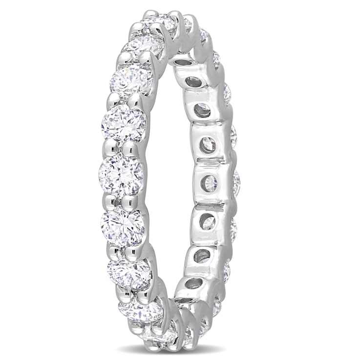 2 CT TGW Lab Grown Diamond Eternity Band in 14K White Gold - Size 6