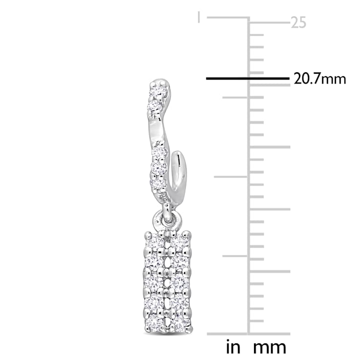 3/8 CT TW Diamond Dangling Earrings in 14K White Gold