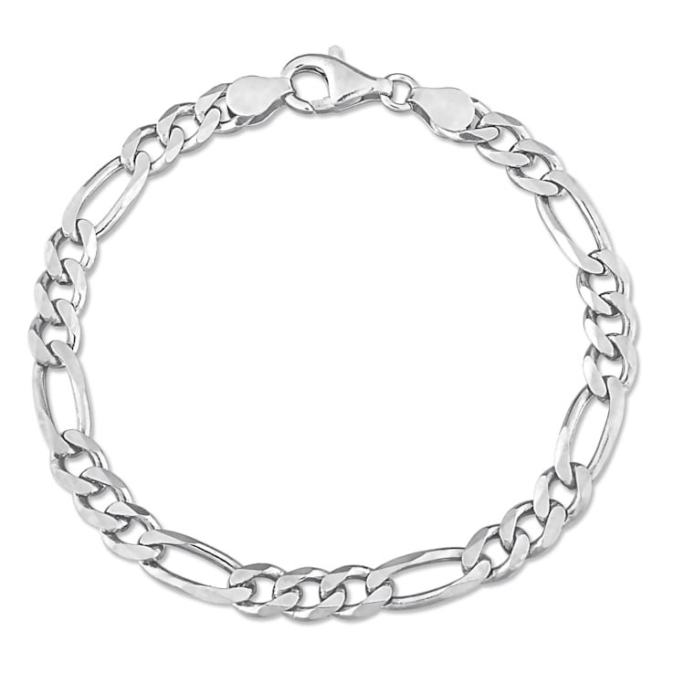 Men’s Figaro Link Chain Bracelet in 18k Gold-Plated Sterling Silver or  Sterling Silver