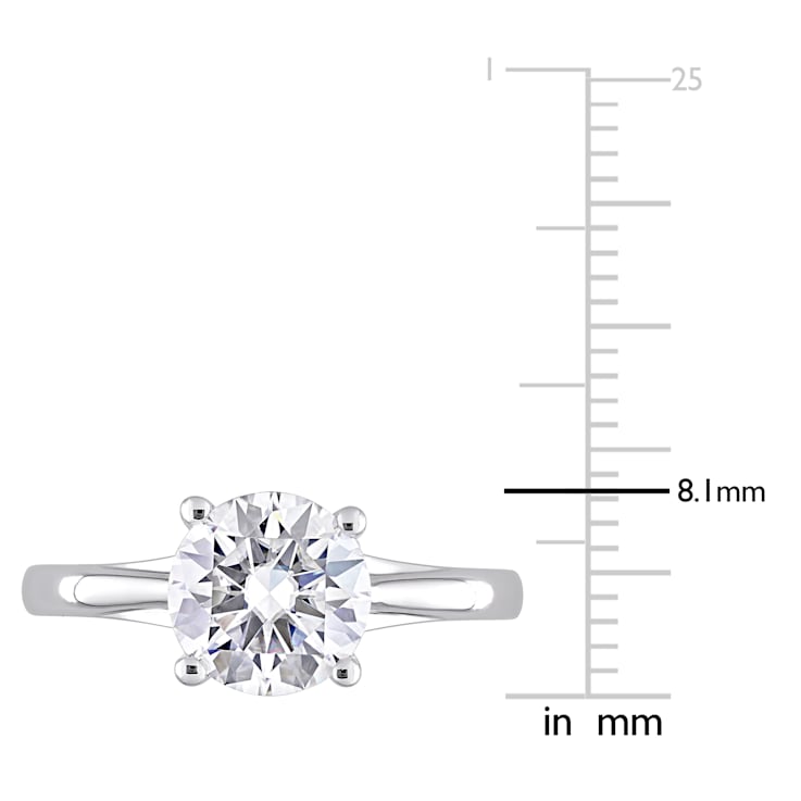 2 CT DEW Moissanite Solitaire Engagement Ring in 10K White Gold