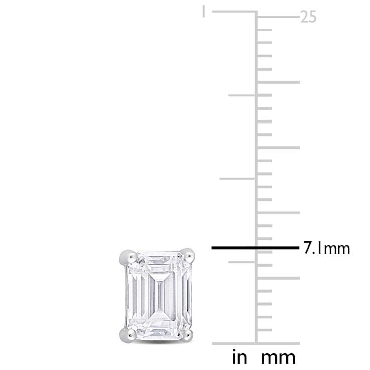 2 1/2 CT TGW Octagon White Topaz Stud Earrings in Sterling Silver