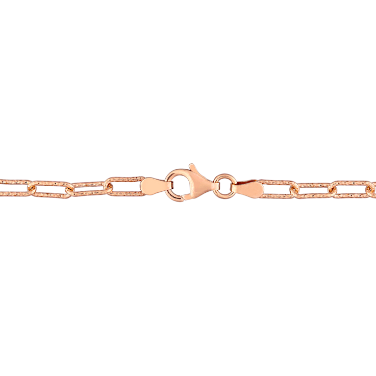 3.5MM Fancy Paperclip Chain Bracelet in 18K Rose Gold Over Sterling Silver