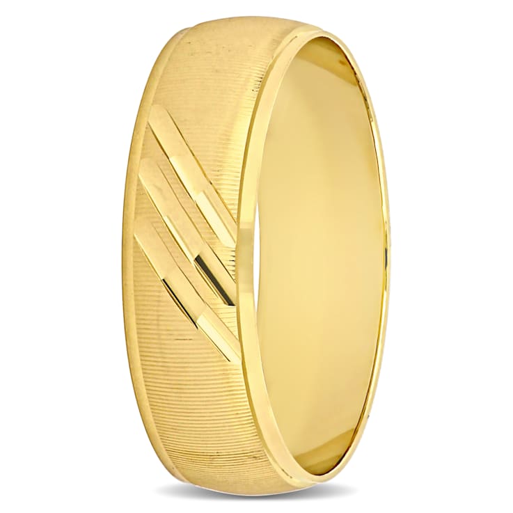 Men's 6mm Polished Finish Comfort Fit Wedding Band in 10K Yellow Gold