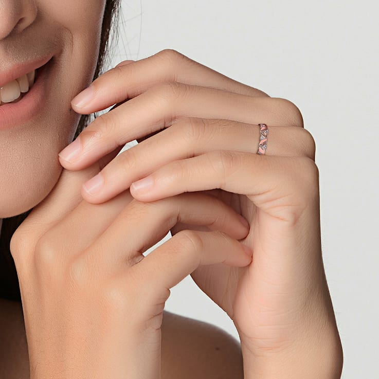 1/5 CTW White Topaz Ring in Rose Plated Sterling Silver
