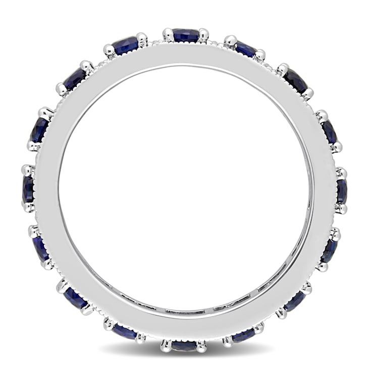 1 7/8 CT TGW Created Blue Sapphire Eternity Ring in Sterling Silver