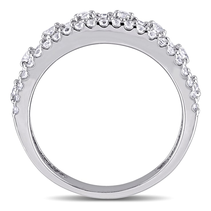 1 1/3 CT TGW Created White Sapphire Anniversary Band in Sterling Silver