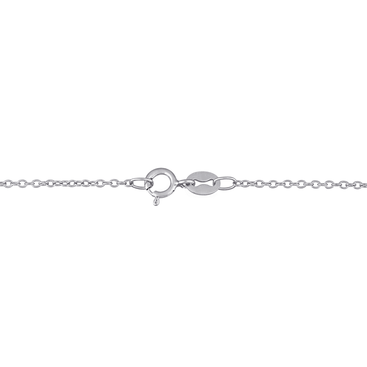 1 1/2 CT TGW Created Blue and White Sapphire Black Spinel Dog Necklace
in Sterling Silver