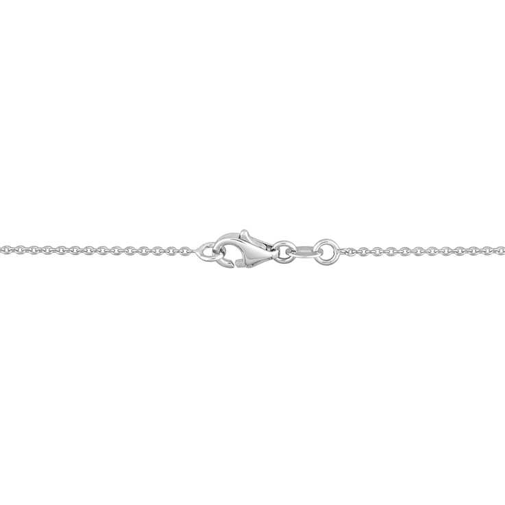 1/3 CT TW Diamond Floral Station Necklace in 14K White Gold