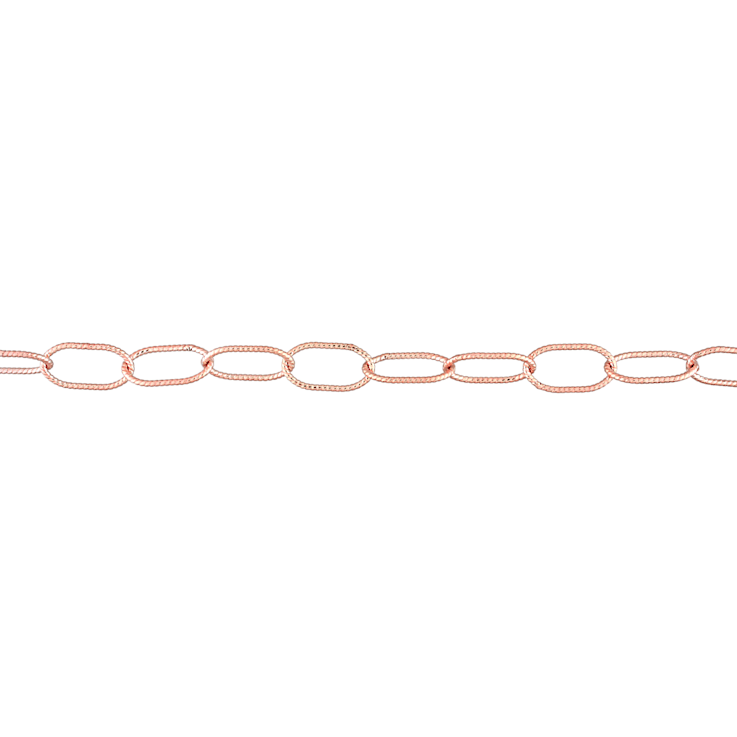 6.5MM Twisted Rolo Chain Bracelet in 18K Rose Gold Over Sterling Silver