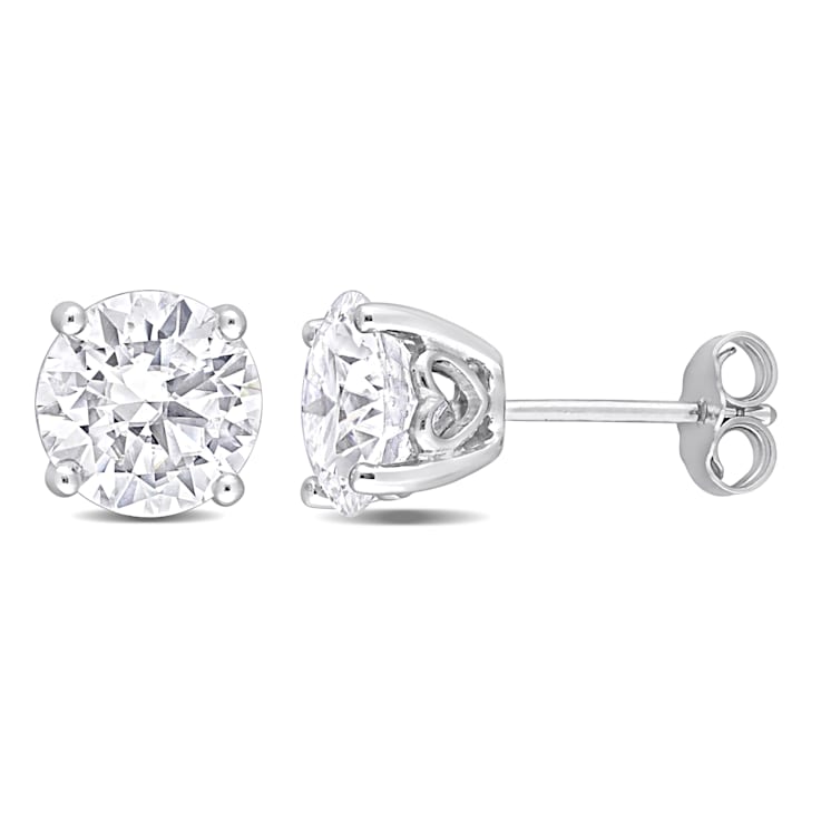 3 3/4 CT TGW Created Moissanite Stud Earrings in Sterling Silver