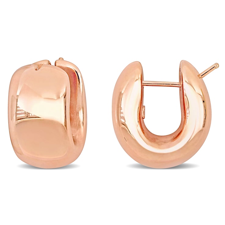 20.5mm Wide Polished Huggie Earrings in 14k  Gold
