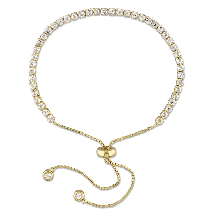 3 3/4ctw White Topaz Tassel Bolo Bracelet in 18K Yellow Gold Over
Sterling Silver