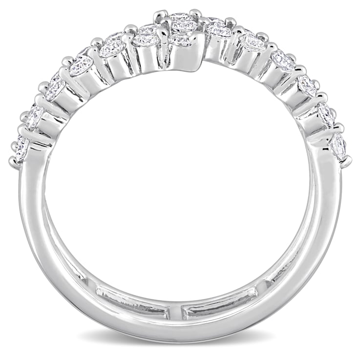 5/8 CT TGW Lab Grown Diamond Coil Ring in Platinum Plated Sterling Silver