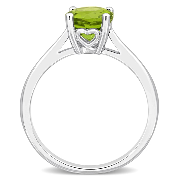 1 1/2 CTW Peridot Solitaire Ring in Sterling Silver