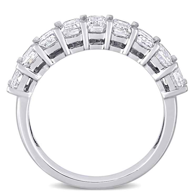 2-3/4 CT DEW Created Moissanite Semi Eternity Ring in 10K White Gold
