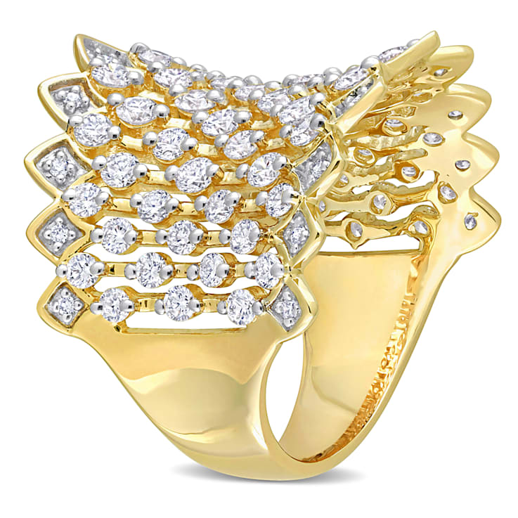 2 1/3 CT TGW Lab Grown Diamond Wide Band Ring in 14K Yellow Gold