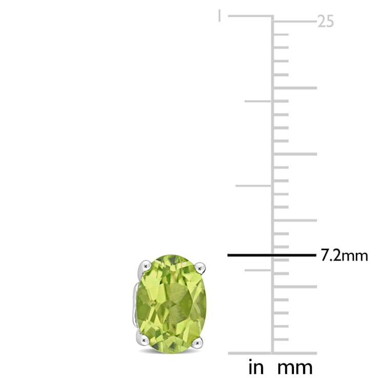1 5/8 CT TGW Oval Peridot Stud Earrings in Sterling Silver