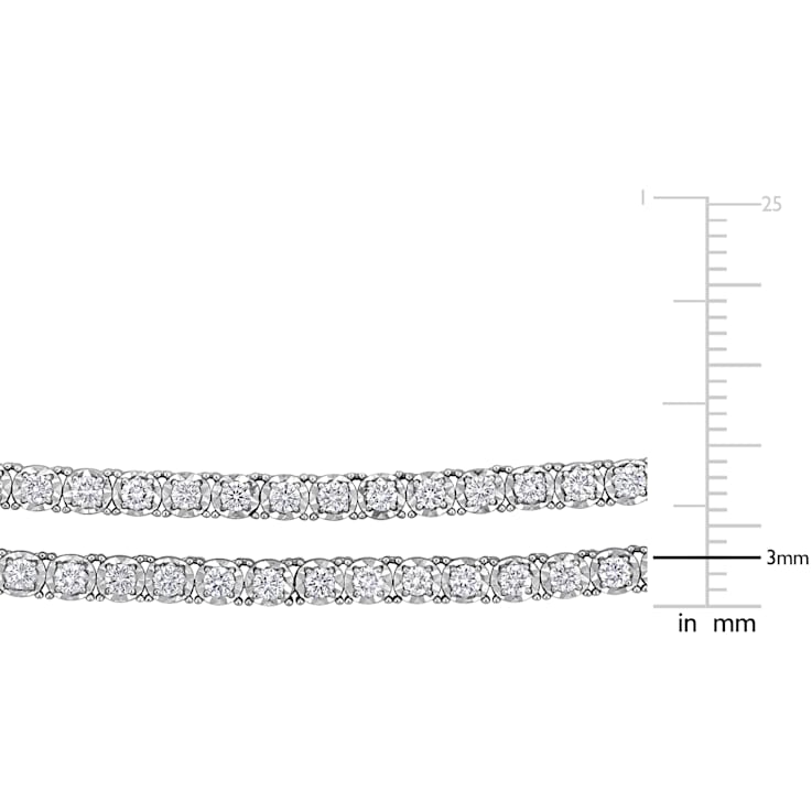 5 7/8ctw Lab-Grown Diamond Double Layer Tennis Necklace in 14K White Gold