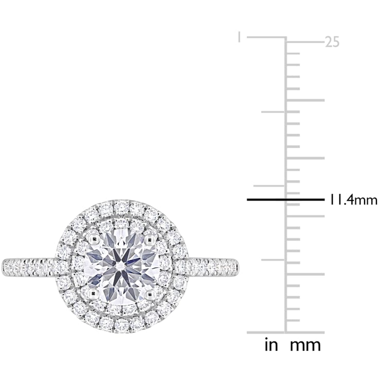 1 3/8 CT TW Lab-Grown Diamond Double Halo Ring in 14K White Gold
