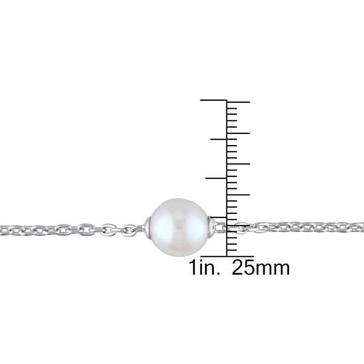9-9.5 MM Freshwater Cultured Pearl Necklace in Sterling Silver