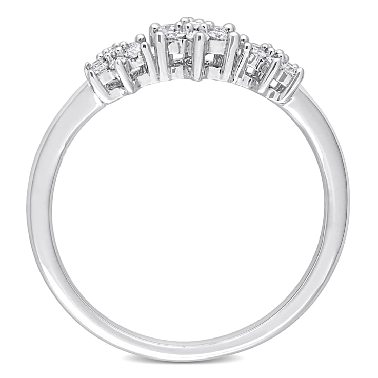 1/5 CT TW Diamond Floral Band in Sterling Silver