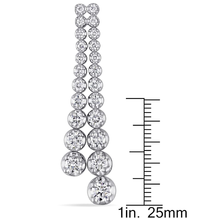 4 3/8 CT TW Lab-Grown Diamond Double Layer Drop Earrings in 18K White
Gold (IGI Certified)