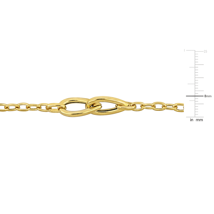 Double Oval Link Bracelet in Yellow Plated Sterling Silver