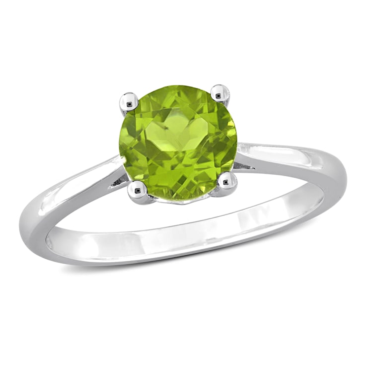 1 1/2 CTW Peridot Solitaire Ring in Sterling Silver