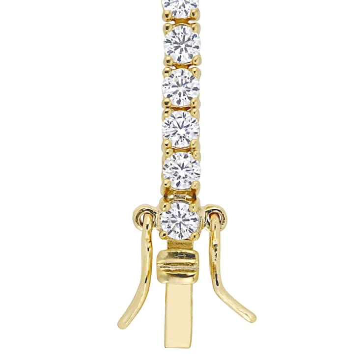 5 1/10ctw DEW Created Moissanite Tennis Bracelet in 18K Yellow Gold Over
Sterling Silver