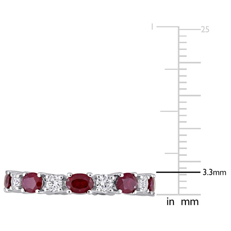 1 4/5 CT TGW Ruby and 5/8 CT TW Diamond Eternity Ring in 14K White Gold