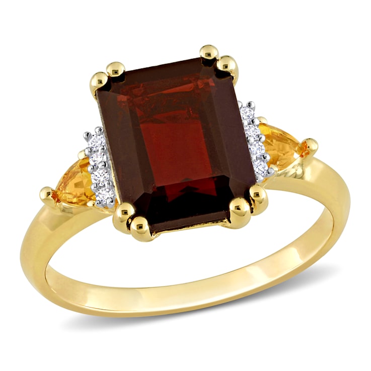 Garnet online citrine ring