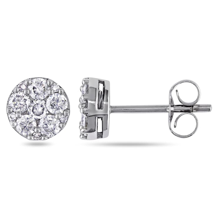 1/2 CT TW Diamond Stud Earrings in 10k White Gold