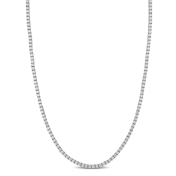 32 1/3 CT TGW Cubic Zirconia Tennis Necklace in Sterling Silver