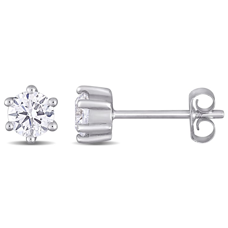 5/8 CT TGW Lab Grown Diamond Stud Earrings in 14K White Gold
