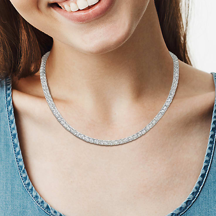 White sapphire clearance tennis necklace