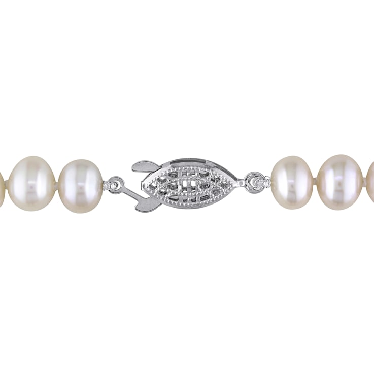 6.5 - 7 MM Freshwater Cultured Pearl 18" Strand with Silvertone Clasp