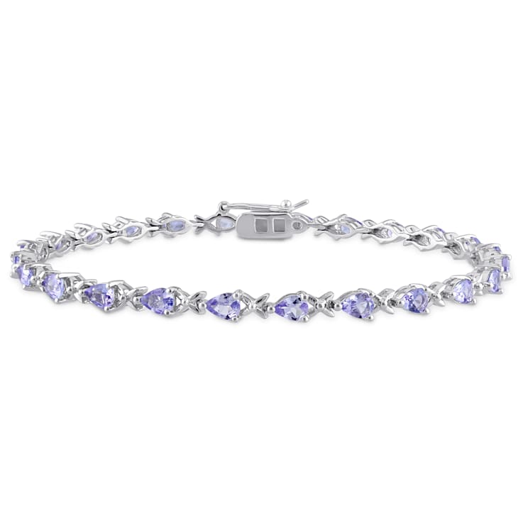 4 1/3 CT TGW Tanzanite X-Link Bracelet in Sterling Silver