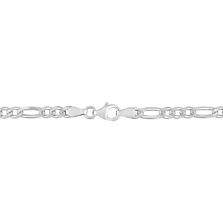 3.8MM Figaro Chain Bracelet in Sterling Silver