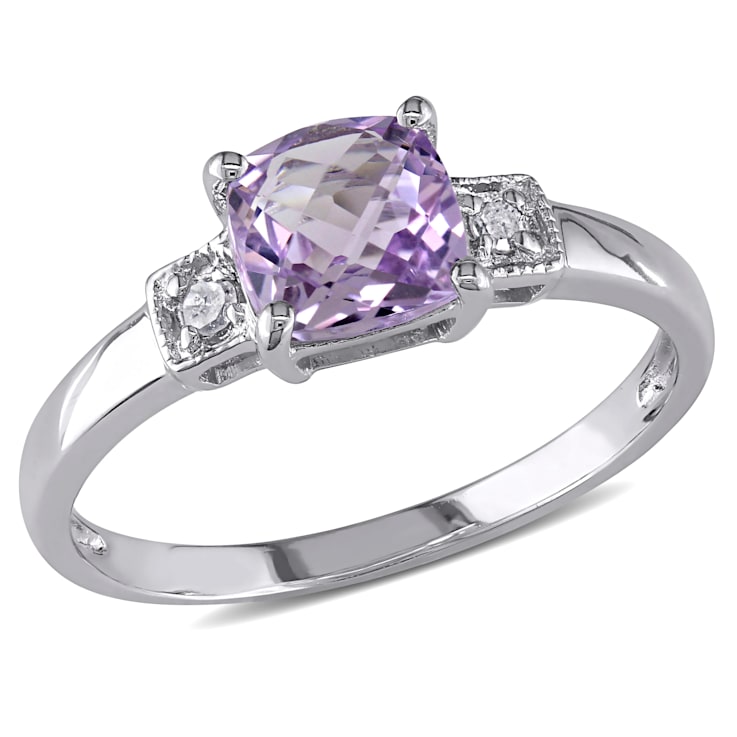 Diamond ring with online amethyst accents